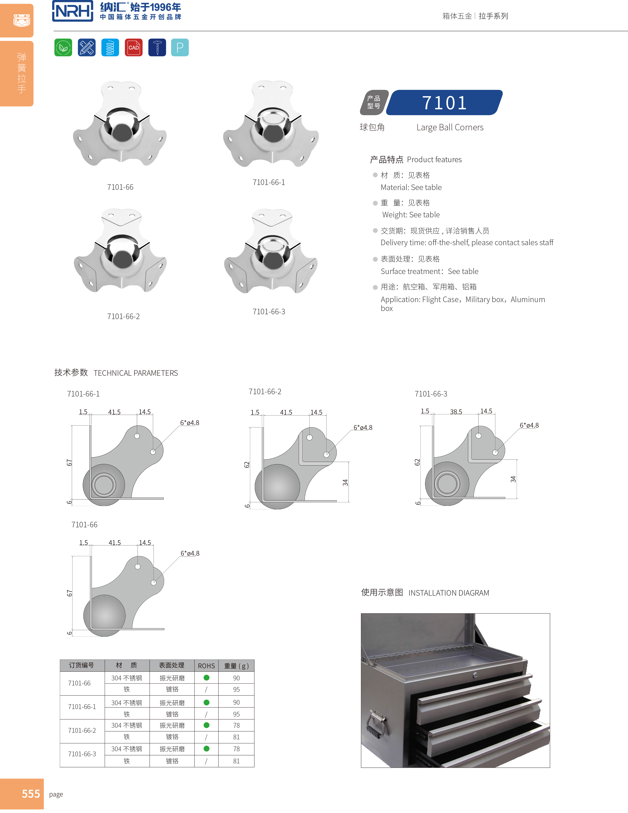 球包角7101-66-1航空箱包角_不銹鋼護(hù)角NRH納匯球包角