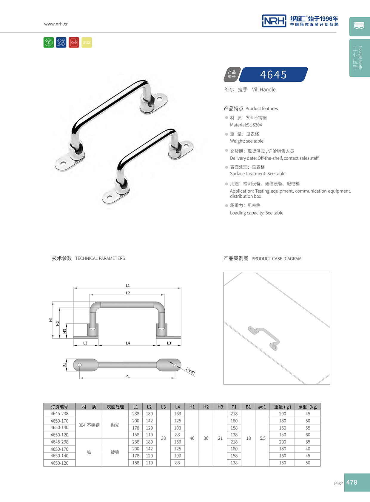 納匯/NRH 4645-110 機(jī)電箱提手